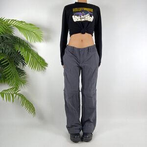 Women's Vintage Gray Indie Low Rise Gorpcore Convertible Cargo Pants / Large